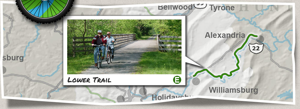 Lower Trail, Hiking, Biking Trail from Williamsburg to Alexandria PA